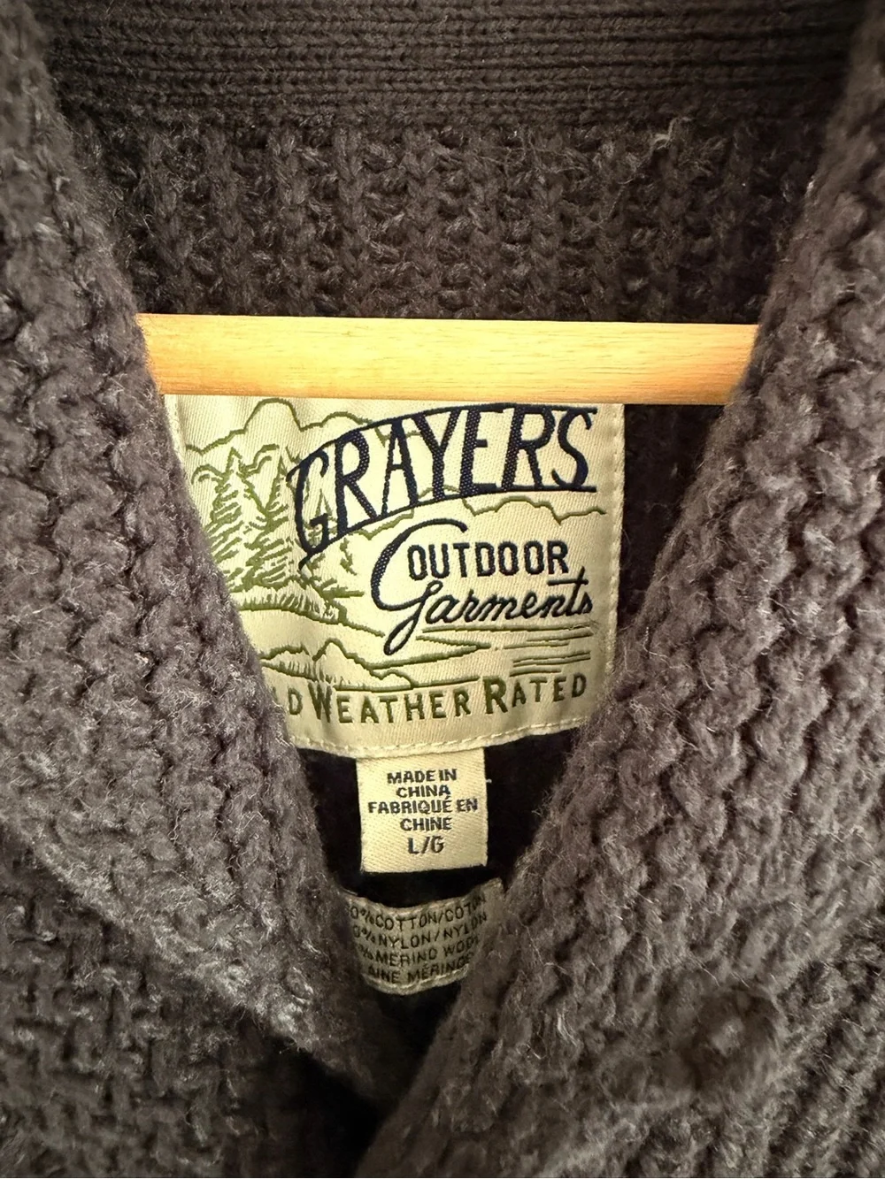Grayers Dark Gray Shawl Collar Button Cardigan